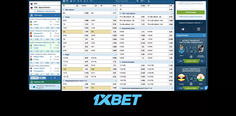 Игровая платформа 1xBet для ставок на футбол, теннис и киберспорт